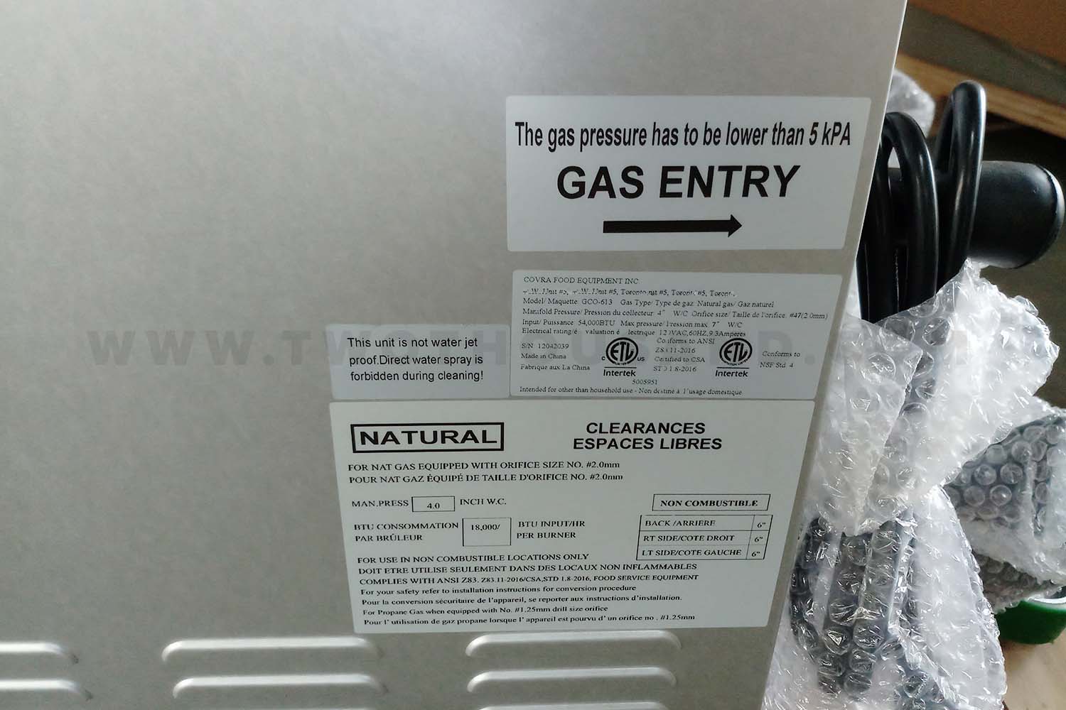 ETL Eertification of Gas Convection Oven GCO-613 Series