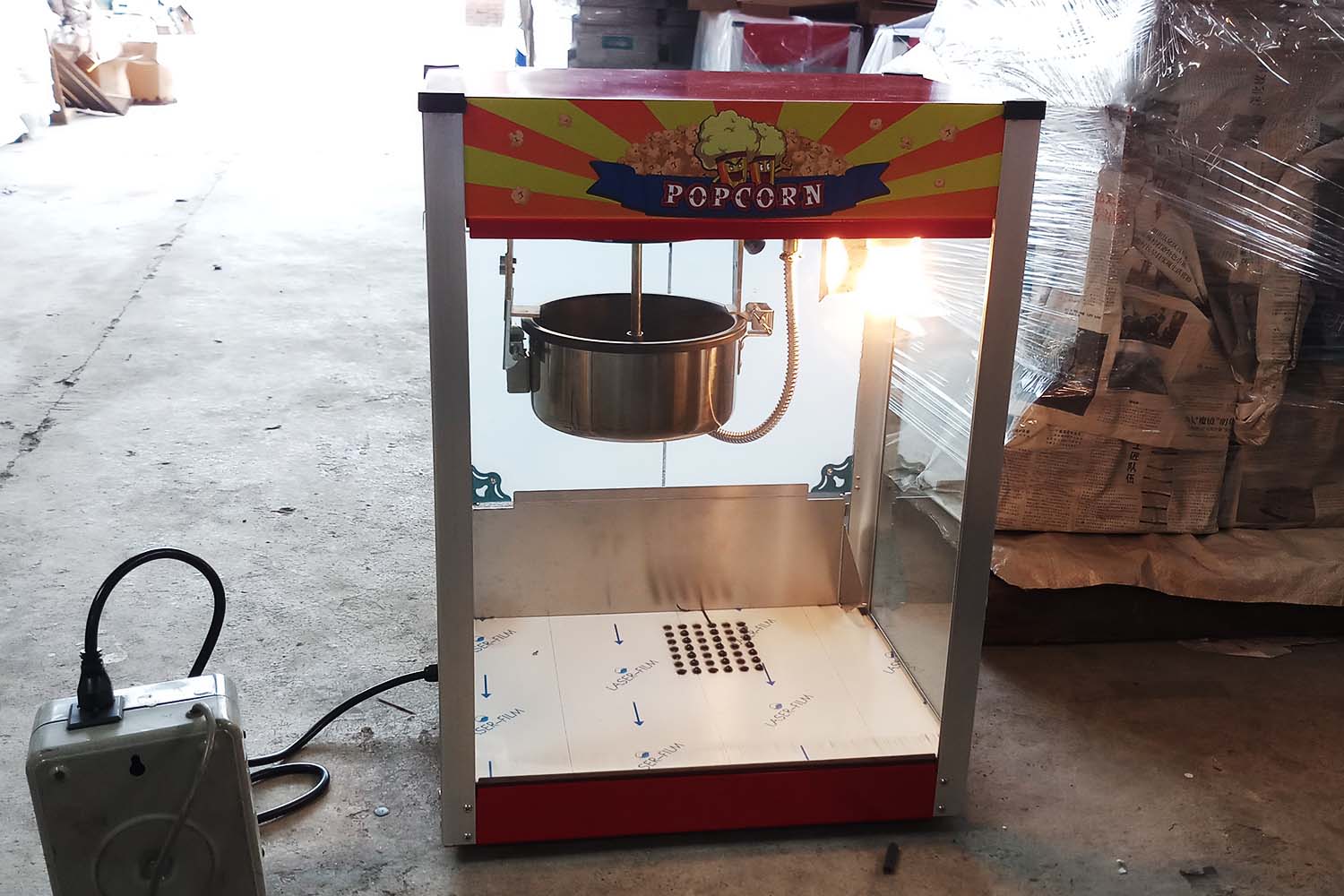 8 oz. Flat Top Red Commercial Theater Popcorn Machine
