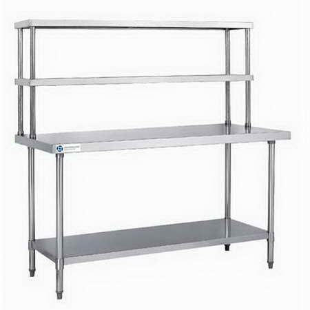 Stainless Commercial Prep Table With Single Overshelf Dissecting Work Top Shelf 