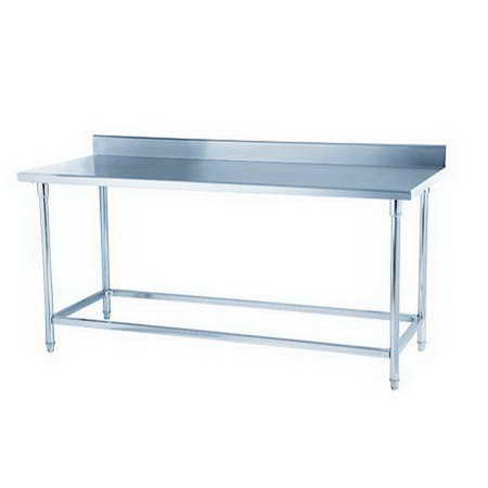 Stainless Steel Commercial Kitchen Table with Splash Back & Shelf 90 cm 