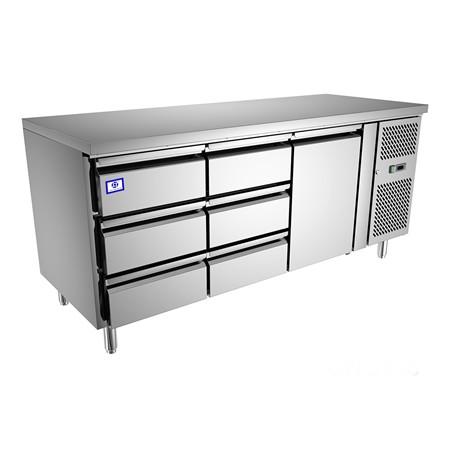 Under Counter Refrigerator – CE, 1 Door, 6 Drawers, 2~8°C, TT-BC282B-6