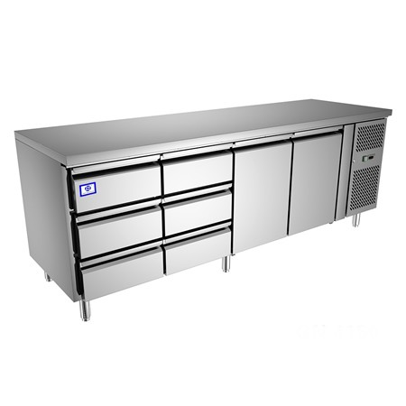 Under Counter Refrigerator – CE, 2 Doors, 6 Drawers, 2~8°C, TT-BC282C-6