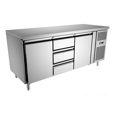 Undercounter Refrigerator Freezer - 2 Doors, 3 Drawers, CE, TT-BC283B-4