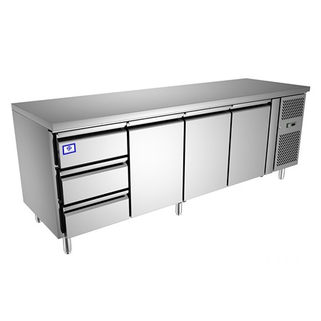 Undercounter Refrigerator Freezer - 3 Doors, 3 Drawers, CE, TT-BC283C-4