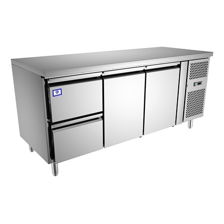 Undercounter Refrigerator Freezer - CE, 2 Doors, 2 Drawers, TT-BC283B-2