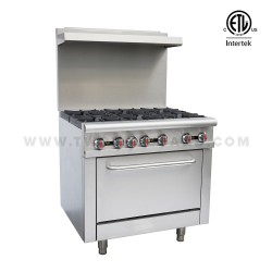 6 Burners ETL Commercial Gas Hot Plate with Baking Oven RGR36