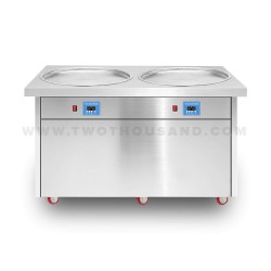 Double Round Pan 2 Compressors Cold Stone Ice Cream Machine TT-CB4FR