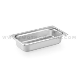 Pack of 2 Commercial 1/4 Size Stainless Steel Slotted Steam Table/Hotel Pan Cover 