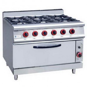 Commercial Gas Range with 6 Burners Hot Plate and 1 Baking Oven TT-WE420D