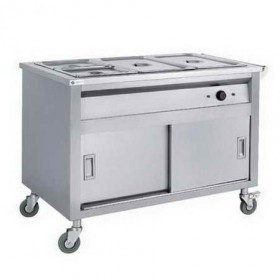 3 GN Pan Commercial Bain Marie Food Warmer With Wheels TT-WE1362A