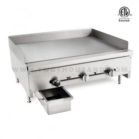 2 Burner ETL Countertop Commercial Gas Griddle with Grease Drawer CG-24