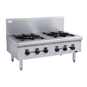 2 Burners Countertop Commercial Gas Hot Plate with Backsplash TT-WE1212B
