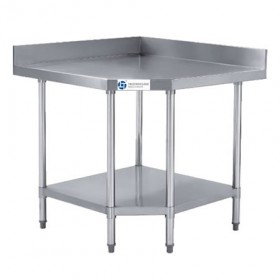 Stainless Steel with Splashback and Undershelf Corner Work Table TT-BC299B