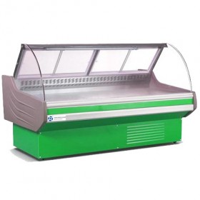 2000MM Green Sliding Door Warm Curved Glass Merchandiser TT-SP295A