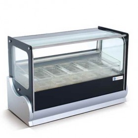 GN 4 X 1/3 APET PC Tank Cubed Ice Cream Showcase Freezer TT-MD70A