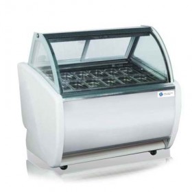 380L 1/4x12 GN PAN Curved Glass Gelato Ice Cream Display Freezer TT-SP219A