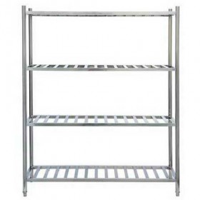 4 Tiers L1200XW500 MM Stainless Steel Restaurant Ladder Shelving TT-BC311A-1