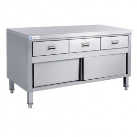 L 1200MM with 3 Drawers Stainless Steel Kitchen Work Cabinet TT-BC320A