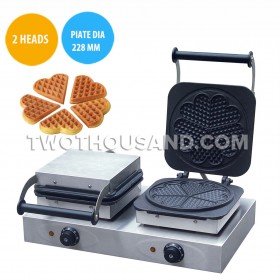 Commercial Waffle Maker - 2 Heads, Electric, With Timer, Plate Diameter: 228 MM, TT-E12B