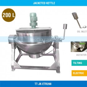 200L Dia. 800mm with Agitator Electric Tilting Jacketed Kettle TT-JK-ETR200