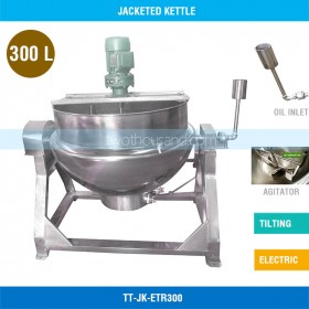 300L Dia. 900mm with Agitator Electric Tilting Jacketed Kettle TT-JK-ETR300