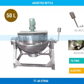 50L Dia. 500mm with Agitator Electric Tilting Jacketed Kettle TT-JK-ETR50