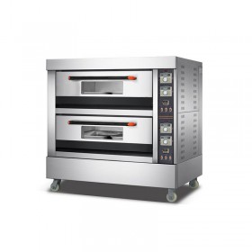 2 Decks 4 Trays Front S/S CE Commercial Electric Baking Oven TT-O120