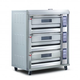 3 Decks 225W 350℃ Front S/S Commercial Gas Pizza Oven TT-O38EP