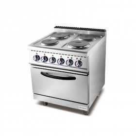 Commercial Electric Range with 4 Round Hotplate and 1 Baking Oven TT-WE158D