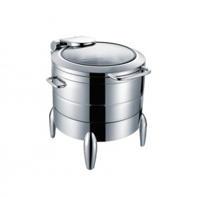 11L 430x480x430 MM Glass Top Round Stainless Steel Soup Chafer TT-YD-4042