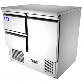 2 X GN1/2 Drawers Stainless Steel Salad Prep Refrigerator TT-BC280B-2