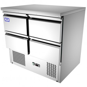 4 X GN1/2 Drawers Stainless Steel Salad Prep Refrigerator TT-BC280B-3