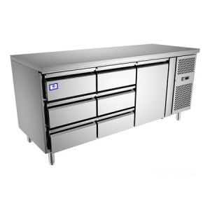 Undercounter Refrigerator Freezer - 1 Door, 6 Drawers, CE, TT-BC283B-6