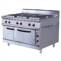 Commercial Electric Range with 6 Square Hotplate and 1 Oven 1 Cabinet TT-WE164