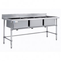 L2100XW700 MM Triple Stainless Steel Compartment Commercial Sink TT-BC301C-2