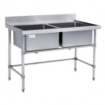 L1200XW600 MM Double Stainless Steel Compartment Commercial Sink TT-BC300A-1