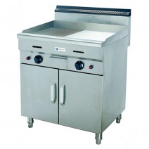 50-300°C LPG Half Flat and Half Grooved Gas Griddle with Cabinet TT-WE186