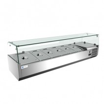 1800MM GN Pan Glass Top Countertop Salad Prep Refrigerator TT-MD333E-1