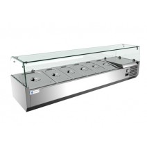 1400L X 430H MM Glass Top Countertop Salad Prep Refrigerator TT-MD333B