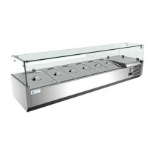 1800L X 430H MM Glass Top Countertop Salad Prep Refrigerator TT-MD333E
