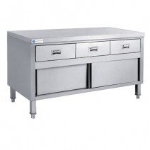 L 1800MM with 3 Drawers Stainless Steel Kitchen Work Cabinet TT-BC320C