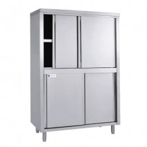 L 1200MM 4 Sliding Doors Upright Stainless Steel Kitchen Cabinet TT-BC318B