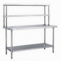 L 1500MM 2 Tiers Stainless Steel Work Table with 2 Overshelf TT-BC309C
