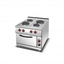 Commercial Electric Range with 4 Round Hotplate and 1 Baking Oven TT-WE158C