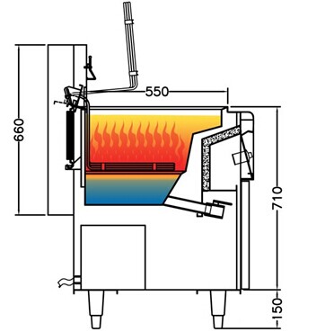 Heating Flow View for Auto Lift Electric Fryer - TT-WE1355