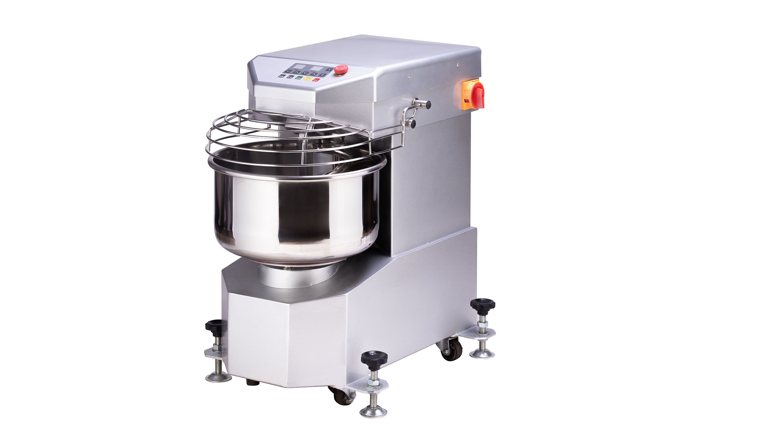 Rolling kitchen cart for spiral dough mixers, made in USA!