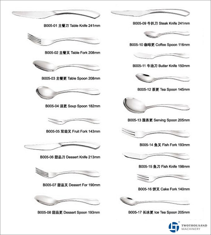 Stainless Steel Cutlery - Knife, Fork, Spoon, B005_parameter